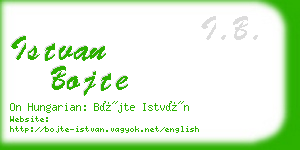 istvan bojte business card